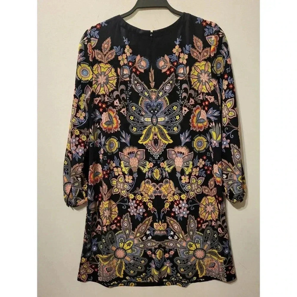 Ann Taylor Loft Black Floral Print Tunic Dress - Picture 3 of 8